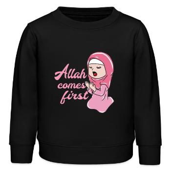 Muslim Islam Allah - Kinder Organic Sweatshirt Mini Changer von Stanley/Stella - Schwarz - Vorne - AI Model Kid Male (0cm)