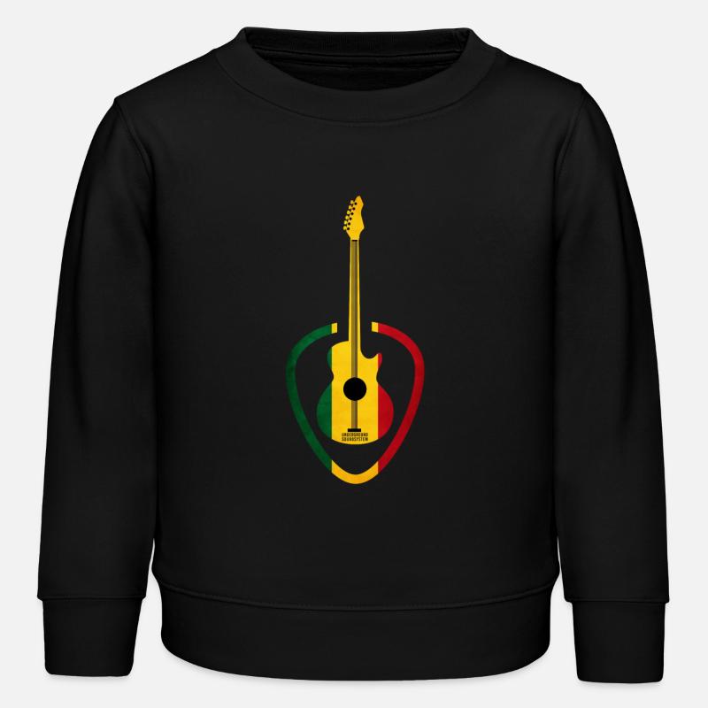 Gitarre im Rastafari-Ton - Kinder Organic Sweatshirt Mini Changer von Stanley/Stella - Schwarz
