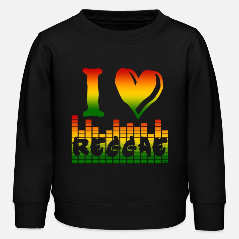 J’adore le reggae arc-en-ciel - Sweat enfant bio Stanley/Stella - noir