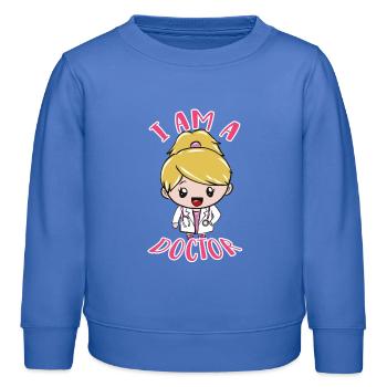 médecin - Sweat enfant bio Stanley/Stella - carolina blue - Devant - AI Model Kid Female (0cm)