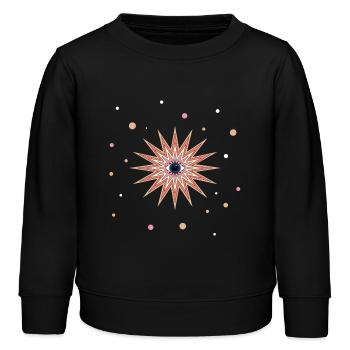 Œil mystique en étoile psychédélique - Sweat enfant bio Stanley/Stella - noir - Devant - AI Model Kid Male (0cm)