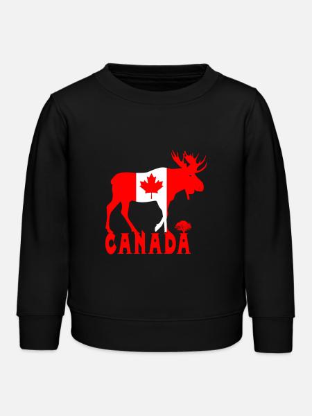 Kanada Elch - Kinder Organic Sweatshirt Mini Changer von Stanley/Stella - Schwarz