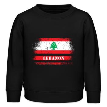 Libanon Vintage Flagge - Kinder Organic Sweatshirt Mini Changer von Stanley/Stella - Schwarz - Vorne - AI Model Kid Male (0cm)
