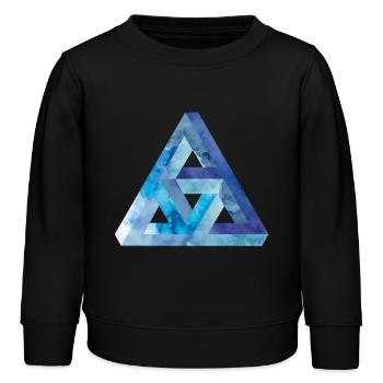 Optische Täuschung Dreieck Escher - Kinder Organic Sweatshirt Mini Changer von Stanley/Stella - Schwarz - Vorne - AI Model Kid Male (0cm)