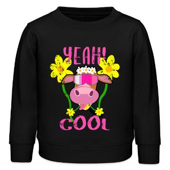 Vache drôle - Sweat enfant bio Stanley/Stella - noir - Devant - AI Model Kid Male (0cm)