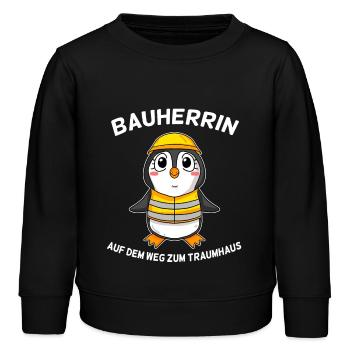 Bauherrin - Kinder Organic Sweatshirt Mini Changer von Stanley/Stella - Schwarz - Vorne - AI Model Kid Male (0cm)