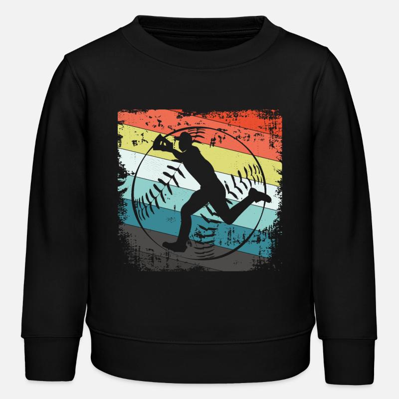 Baseball Baseballspieler - Kinder Organic Sweatshirt Mini Changer von Stanley/Stella - Schwarz
