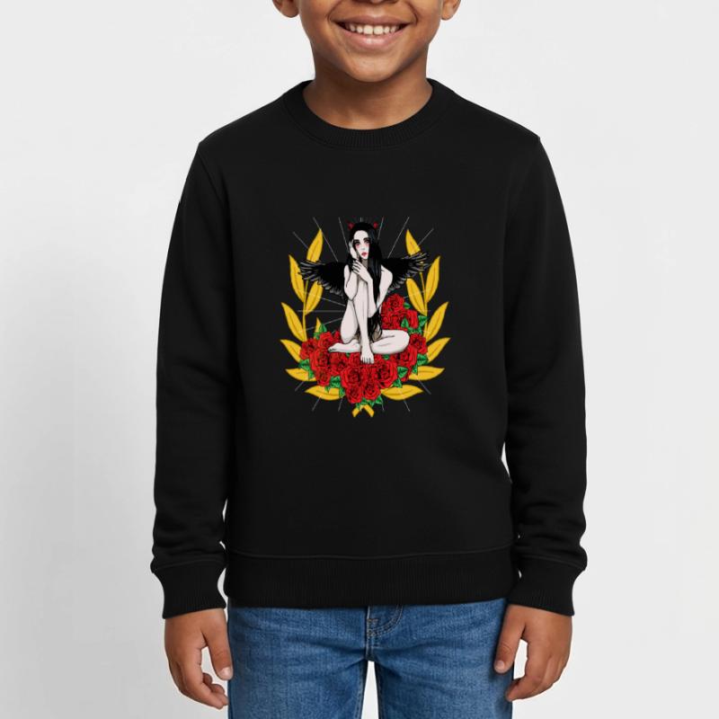 Devilish Devil Woman Satan's Roast Devil Kids Organic Sweatshirt by Stanley/Stella