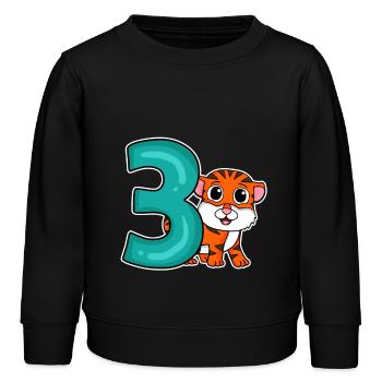3 Jahre alt - 3. Geburtstag - Kindergeburtstag - Kinder Organic Sweatshirt Mini Changer von Stanley/Stella - Schwarz - Vorne - AI Model Kid Male (0cm)