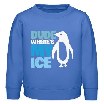 Pingouin Réchauffement climatique Changement climatique - Sweat enfant bio Stanley/Stella - carolina blue - Devant - AI Model Kid Female (0cm)