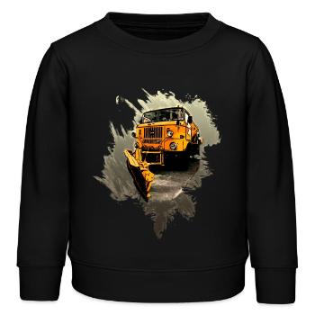 W50 Straßenräumfahrzeug Winterdienst DDR - Kinder Organic Sweatshirt Mini Changer von Stanley/Stella - Schwarz - Vorne - AI Model Kid Male (0cm)