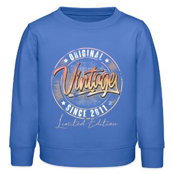2011 Geburtsjahr Geburtstag Vintage - Kinder Organic Sweatshirt Mini Changer von Stanley/Stella - carolina Blue - Vorne - AI Model Kid Female (0cm)