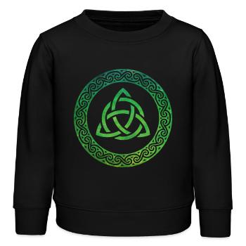 Nœud celtique - Sweat enfant bio Stanley/Stella - noir - Devant - AI Model Kid Male (0cm)