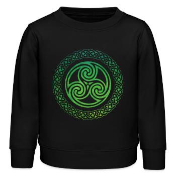 Nœud celtique - Sweat enfant bio Stanley/Stella - noir - Devant - AI Model Kid Male (0cm)