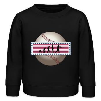 EVOLUTION BASEBALL SPORT USA GESCHENK - Kinder Organic Sweatshirt Mini Changer von Stanley/Stella - Schwarz - Vorne - AI Model Kid Male (0cm)