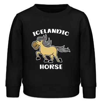 Islandpferde Islandponys Pferdeliebe Statement - Kinder Organic Sweatshirt Mini Changer von Stanley/Stella - Schwarz - Vorne - AI Model Kid Male (0cm)
