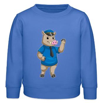 Eber Polizist Polizeimütze Polizei - Kinder Organic Sweatshirt Mini Changer von Stanley/Stella - carolina Blue - Vorne - AI Model Kid Female (0cm)