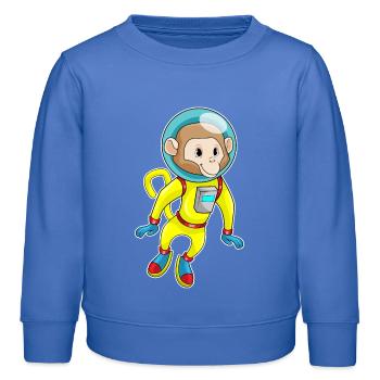 Monkey Astronaut Space - Kids Organic Sweatshirt by Stanley/Stella - carolina blue - Front - AI Model Kid Female (0cm)