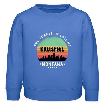 Motif forêt du Montana de Kalispell - Sweat enfant bio Stanley/Stella - carolina blue - Devant - AI Model Kid Female (0cm)