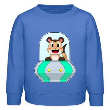 Vaisseau spatial Suricate Espace - Sweat enfant bio Stanley/Stella - carolina blue - Devant - AI Model Kid Female (0cm)