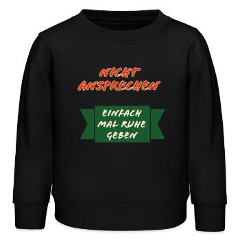 Nicht Ansprechen Ruhe Schild - Kinder Organic Sweatshirt Mini Changer von Stanley/Stella - Schwarz - Vorne - AI Model Kid Male (0cm)