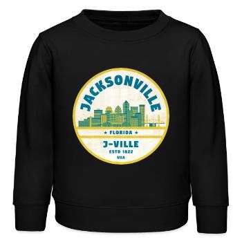 Jacksonville Skyline Crest - Kinder Organic Sweatshirt Mini Changer von Stanley/Stella - Schwarz - Vorne - AI Model Kid Male (0cm)