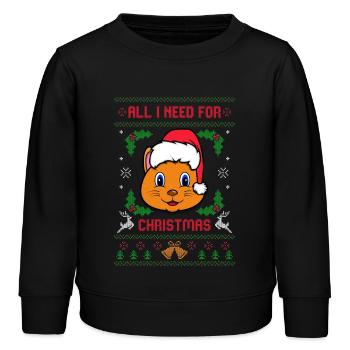 Tout ce dont j’ai besoin pour Noël est mon chat Noël moche - Sweat enfant bio Stanley/Stella - noir - Devant - AI Model Kid Male (0cm)