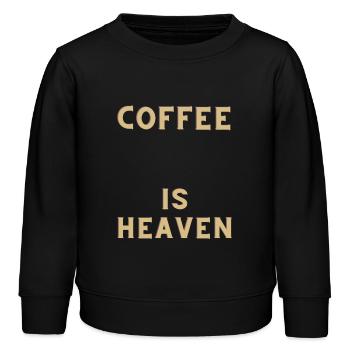COFFEE IS HEAVEN - Kinder Organic Sweatshirt Mini Changer von Stanley/Stella - Schwarz - Vorne - AI Model Kid Male (0cm)