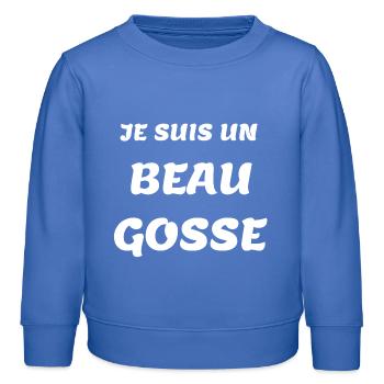 Beau Gosse Vintage – Phrase Forte - Sweat enfant bio Stanley/Stella - carolina blue - Devant - AI Model Kid Female (0cm)