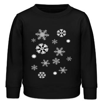 Schneeflocken - Kinder Organic Sweatshirt Mini Changer von Stanley/Stella - Schwarz - Vorne - AI Model Kid Male (0cm)