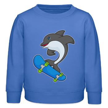 Delfin Skater Skateboard - Sweat enfant bio Stanley/Stella - carolina blue - Devant - AI Model Kid Female (0cm)