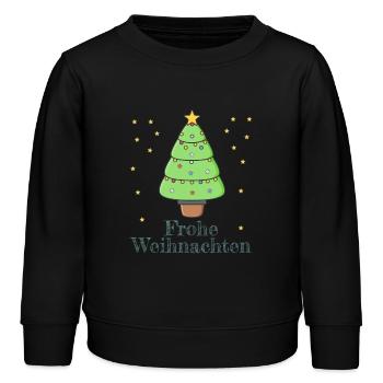 Frohe Weihnachten - Kinder Organic Sweatshirt Mini Changer von Stanley/Stella - Schwarz - Vorne - AI Model Kid Male (0cm)
