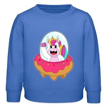 Vaisseau spatial Licorne Espace - Sweat enfant bio Stanley/Stella - carolina blue - Devant - AI Model Kid Female (0cm)