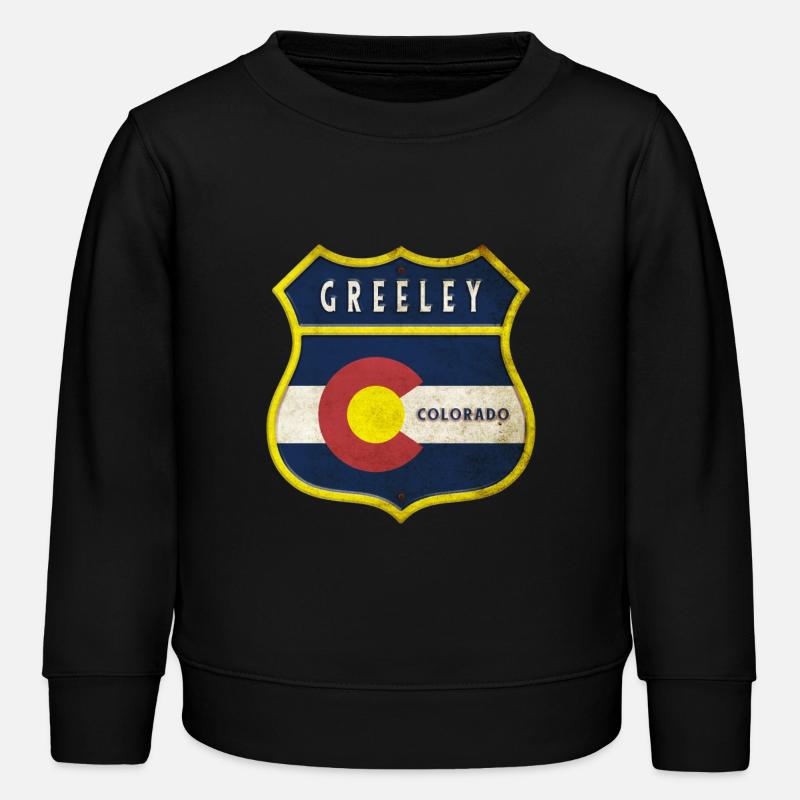 Design de l'écusson Greeley Colorado - Sweat enfant bio Stanley/Stella - noir