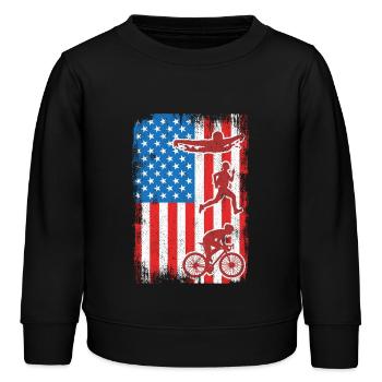 4. Juli Triathlon - Kinder Organic Sweatshirt Mini Changer von Stanley/Stella - Schwarz - Vorne - AI Model Kid Male (0cm)