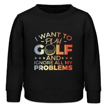 Lustiger Golf Spruch - Kinder Organic Sweatshirt Mini Changer von Stanley/Stella - Schwarz - Vorne - AI Model Kid Male (0cm)