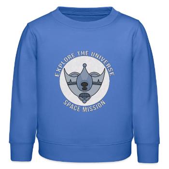 Mission spatiale Explorer l’univers - Sweat enfant bio Stanley/Stella - carolina blue - Devant - AI Model Kid Female (0cm)