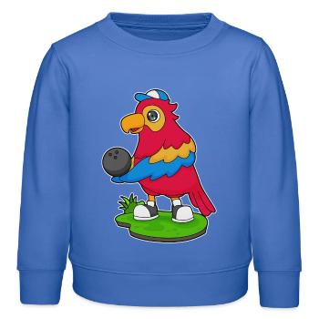 Boule de bowling de perroquet - Sweat enfant bio Stanley/Stella - carolina blue - Devant - AI Model Kid Female (0cm)
