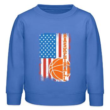 4. Juli Basketball - Kinder Organic Sweatshirt Mini Changer von Stanley/Stella - carolina Blue - Vorne - AI Model Kid Female (0cm)