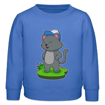 École de casquette étudiante Cat - Sweat enfant bio Stanley/Stella - carolina blue - Devant - AI Model Kid Female (0cm)
