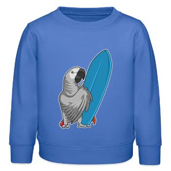 Papagei Surfen Surfbrett Sommer - Kinder Organic Sweatshirt Mini Changer von Stanley/Stella - carolina Blue - Vorne - AI Model Kid Female (0cm)