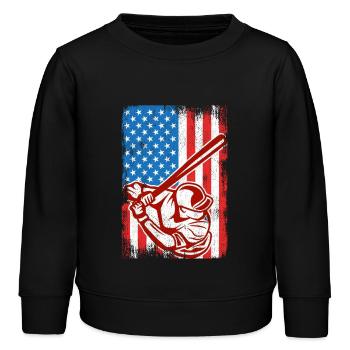 4. Juli Baseball - Kinder Organic Sweatshirt Mini Changer von Stanley/Stella - Schwarz - Vorne - AI Model Kid Male (0cm)