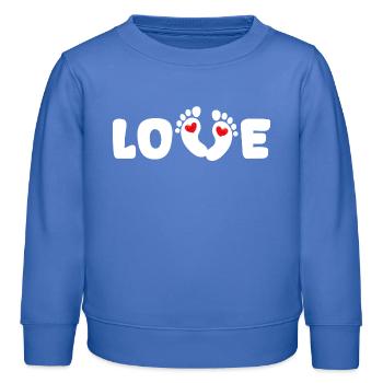 Grossesse Enceinte Coeur Baby Feet Famille - Sweat enfant bio Stanley/Stella - carolina blue - Devant - AI Model Kid Female (0cm)