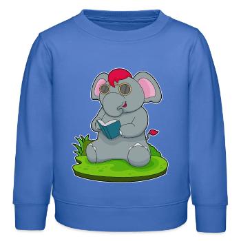 Lunettes de livres Elephant Nerd - Sweat enfant bio Stanley/Stella - carolina blue - Devant - AI Model Kid Female (0cm)