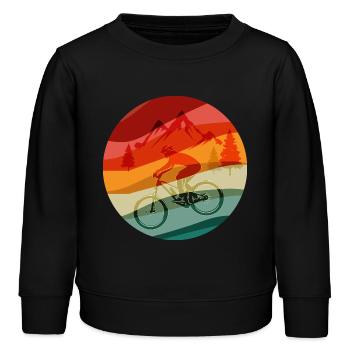 Rainbow Ridge MTB-Fahrer - Kinder Organic Sweatshirt Mini Changer von Stanley/Stella - Schwarz - Vorne - AI Model Kid Male (0cm)