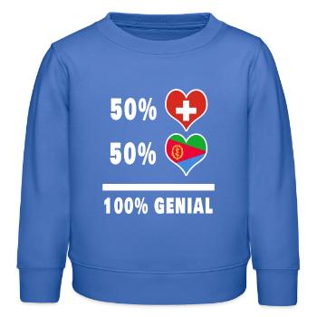 Eritrea und Schweiz 100% Genial Flagge - Kinder Organic Sweatshirt Mini Changer von Stanley/Stella - carolina Blue - Vorne - AI Model Kid Female (0cm)