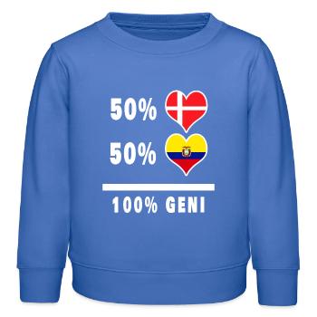 Equateur et Danemark 100% drapeau de génie - Sweat enfant bio Stanley/Stella - carolina blue - Devant - AI Model Kid Female (0cm)
