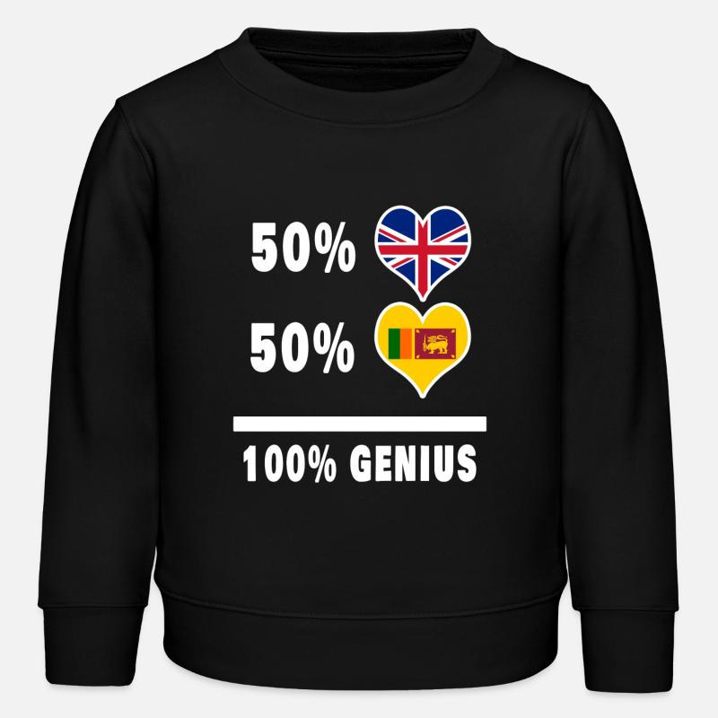 Sri Lanka und Großbritannien 100% Genius Flagge - Kinder Organic Sweatshirt Mini Changer von Stanley/Stella - Schwarz