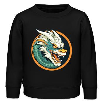 Blason du Dragon : Emblème du Dragon de la Braise - Sweat enfant bio Stanley/Stella - noir - Devant - AI Model Kid Male (0cm)