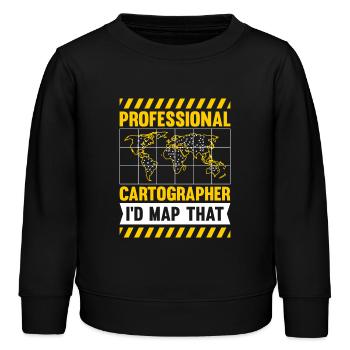 Conception cartographique - Sweat enfant bio Stanley/Stella - noir - Devant - AI Model Kid Male (0cm)